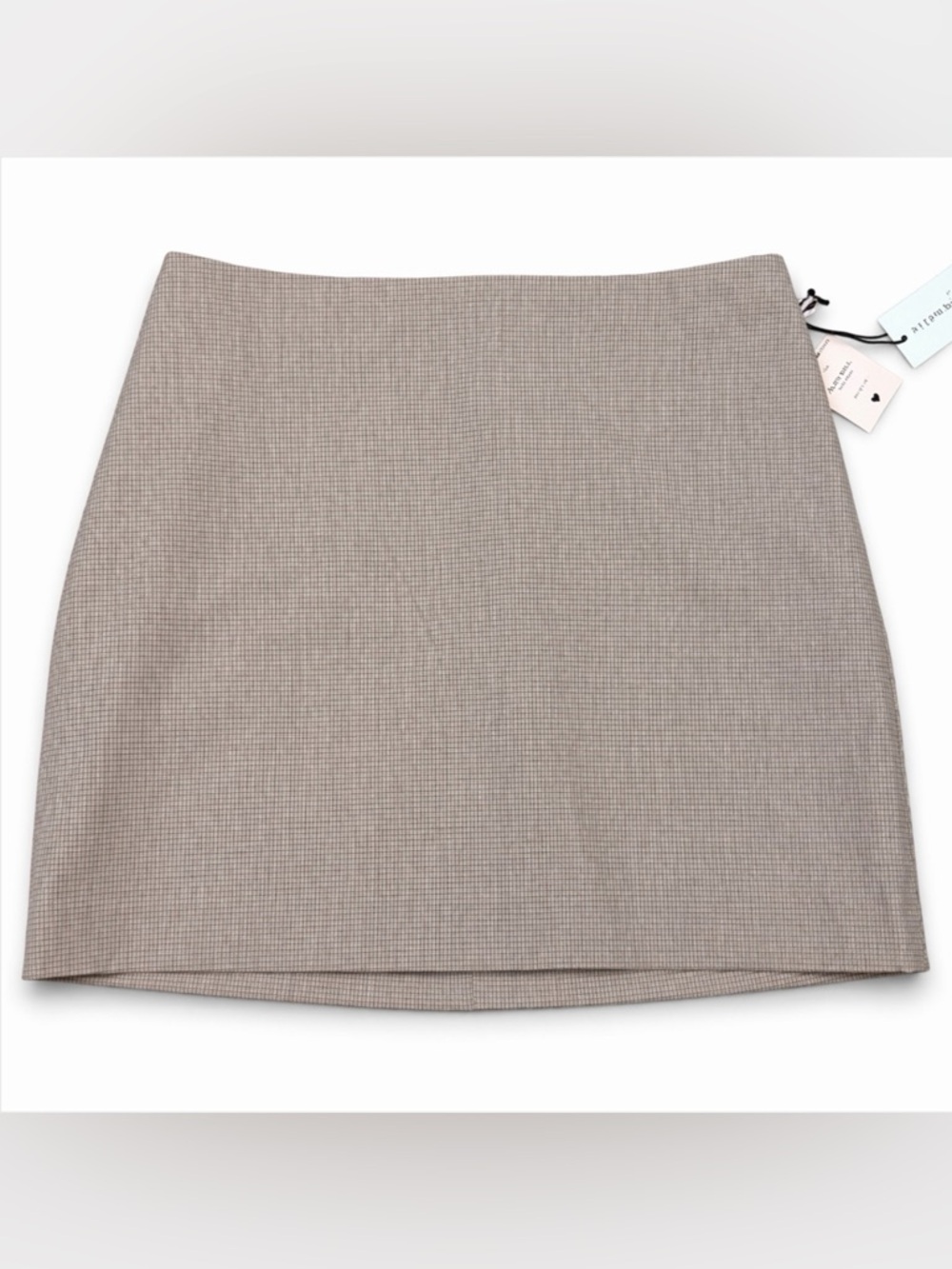 NWT‎ Maison d'Amelie Brown Plaid Mini Skirt Back Zip Size Small Preppy